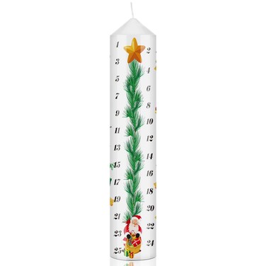 Jutom Christmas Advent Candle Countdown Christmas Calendar Candle Christmas Gifts Advent Calendar, 9.8 Inch