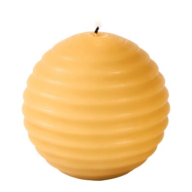 Home &amp; Hive 100% Pure Beeswax Candle   45 Hour Burn Time   Natural Beeswax with Cotton Wick   Round Candle