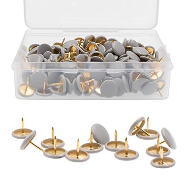 VAPKER 200 PCS Thumb Tacks Gray Plastic Round Head Thumbtacks