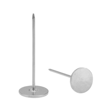 uxcell 30Pcs Upholstery Tacks, 18mmx50mm Flat Head Decorative Furniture Nails Thumb Tack for Furniture Sofa Headboards, Silver
