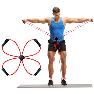 1 Pc Pilates Resistance Band Pilates Reformer Cross Exercise Band Elastic Loop Tube Pilates Bands with Comfort Grips Home Fitness Equipment for Women Body Muscles Workout Strength Training (Red)