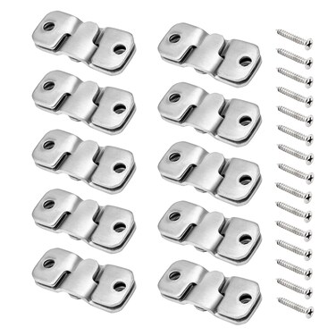 Bonsicoky 10 Pcs Flush Mount Bracket with Screws, Heavy Duty Picture Hangers, Stainless Steel Z Clip Bracket Picture Wall Mount Hardware for Wall Hanging Large Pictures, Art Paintings, Silver, Small