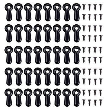 BOLWHAO 320PCS Picture Frame Turn Button Fasteners Set Picture Frame Hardware Backing Clips with Screws for Hanging Pictures, Drawing Crafts, Photos, Black