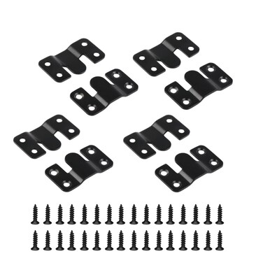 4 Pairs Interlocking Flush Mount Bracket Picture Hanging Hooks Stainless Steel Heavy Duty Photo Frame Hook Large Picture Hanger Buckle Furniture Connector Headboard Wall Mounting Hardware&iuml;&frac14;&circ;Black&iuml;&frac14;&permil;