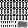 Picture Frame Turn Button Fasteners Set, 100Pcs Picture Frame Backing Hardware with 100 Pieces Screws for Hanging Pictures, Photos, Drawing Black