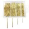 YOUYIDUN - 450 Pcs Nail Assortment Kit, Brass Nails for Hanging Pictures, Gold Finishing Nails Hardware Assortment Set, (0.78 in 1 in 1.57 in 2 in) Small Nails for Picture Hanging/Wood/Concrete Wall