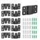 Waziaqoc 12 Pcs Flush Mount Bracket, Heavy Duty Stainless Steel Z Clip Hanger, Black Interlocking Photo Frame Hook for Large Picture Display, Art Gallery Wall Mount Hardware, with Screws(6 Pairs)