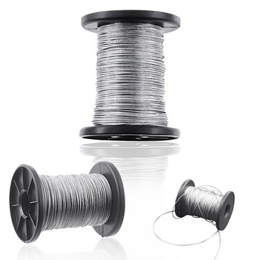 Swpeet 1Pcs 100 Feet Picture Hanging Wire, Picture Wire for Mirrors, Photo Frame Picture, Clock, Art Work Support &amp; Hanging up to 50lbs