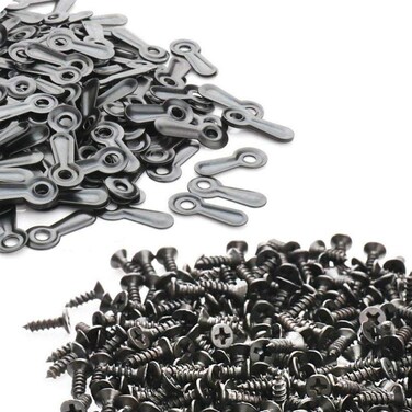 AKOAK 100 Sets Metal Picture Photo Mirror Arch Frame Turn Button with Screws for Hanging Pictures&iuml;&frac14;&circ;Black&iuml;&frac14;&permil;