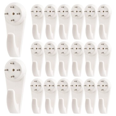20 Pieces Picture Hangers for Concrete Walls Invisible Nail Wall Hooks Wall Mount Non-Mark Hooks Plastic Hardwall Hanger Hooks for Home Office Picture Photo Frame Hanging Hardware 20lb Load 2 Inches