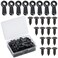 AIEX 160 Pieces Rotating Button Fasteners for Photo Frames and 160 Pieces Flat Head Photo Frame Hanging Screws, Iron Latch Turn Button for Photo Frames Clips Holder (Black)