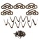RDEXP 4.8x3cm Chinese Style Classical Painting Picture Frame Hanger Hanging Hooks CYJ020 Antique with Screws Pack of 5