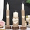 3 Pcs Rustic Unity Candles for Wedding Ceremony Set Mr and Mrs Burlap Wedding Candles 1(5.9&#39;&#39;) Pillar 2(9.8&#39;&#39;) Taper Candles for Weddings Ceremony Events Decor Emergency Lighting (Romantic Style)