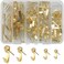 160 Pcs Picture Hangers Kit, Picture Hanging Hooks Kit, 9 Sizes Heavy Duty Golden Picture Hooks Hanging Hardware for Wall Hanging Photos Frames Mirrors Picture Painting Hangers