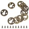 Keyhole Hangers,10 Pcs Round Metal Keyhole Hanging Films Shelf Brackets for Picture Frame Hanging Plate with Screws, Antique Bronze 25mm / 1-inch