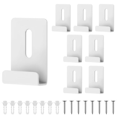 8Pcs Mirror Hangers for The Wall, Metal Heavy Mirror Mounting Hardware, Mirror Mounting Clips with Screws, Mirror Hanging Kit for Frameless Mirror Mounting Wall Tile Billboard Display(Silver)