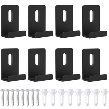 Tzbqrdj Metal Mirror Clips 8Pcs 1/4 Inch Wide Channel Mirror Clips J Hook Bracket Large Heavy Retainer Clips for Wall Mounting Frameless Mirror Billboard Displays Tile Display Decorative