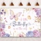 ADOFUN Baby Shower Backdrop 7x5Ft A Little Butterfly is On The Way Newborn Girl Party Supplies Decoration Photographic Booth Studio Pink and Purple Flower Photo Backgrounds Banner Polyester Fabric