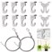Mardatt 12 Pcs Heavy Duty Drop Ceiling Hooks and Hanging Rope Wire, Stainless Steel Frame Hanger Rope with Loop and Hook and Metal T-Bar Tile Hooks for Hanging Plants Signs Lights and More
