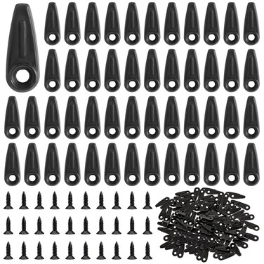 50 Pcs Picture Frame Backing Clips Buckle Black Back Pictures Frame Hardware Backing Clips Flat Metal Turn Button with Screws for Pictures Hanging, Artwork, Gift Box, Decoration Box