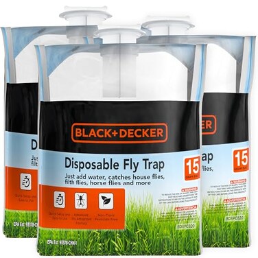 Fly Trap- Hanging Fly Traps Outdoor- Natural Non-Toxic Fly Catcher Attractant- Add Water to Catch House &amp; Horse Flies in Garden, Backyard &amp; Barn, 3 Pack 15 Grams