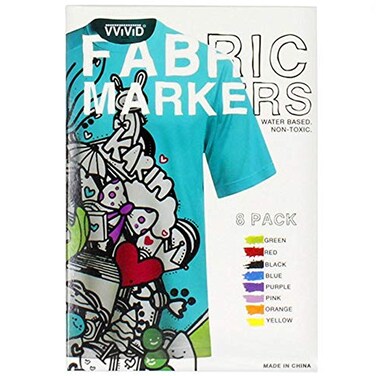 VViViD 8-Color Fabric &amp; Textile Marker Permanent Non-Toxic Bundle With UV protection