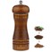 Wood Pepper Grinder, 5 Inch Pepper Mill Refillable Oak Wooden Peppermill with Ceramic Grinding Mechanism Adjustable Coarse to Fine for Home Use