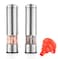 GZOOGHOME Electric Salt and Pepper Mill Grinder Set (Do Not Use Rechargeable Batteries), Battery Operated Automatic One Handed Pepper Salt Mill with Funnel and Adjustable Coarseness
