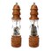 Set of 2 PCS Premium Salt and Pepper Grinders: Solid Acacia Wood and Acrylic, Manual Wooden Shaker with Adjustable Mill, 8.7 Inch each, Adjust Refillable for Customized Coarseness, Kitchen Essential