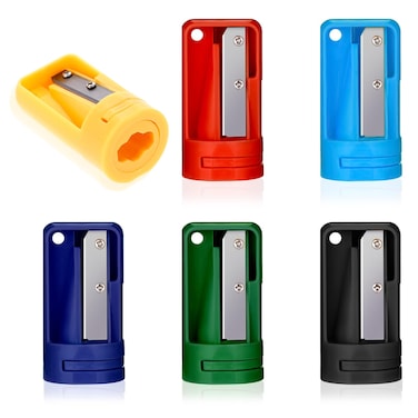 6 Pack Carpenter Pencil Sharpener, Colourful Manual Portable Woodwork Pencil Cutter, Portable Pencil Sharpening Tool, Heavy Duty Manual Construction Pencil Sharpener for Woodworking Tool