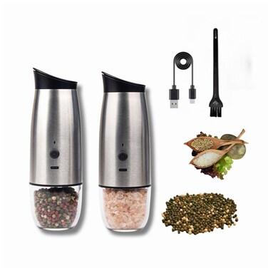 Stocking Stuffers for Adults Christmas Gifts for Men Women Anniversary, Electric grinder USB rechargeable induction pepper sea salt grinder grinder, Adjustable Coarseness Automatic Mill