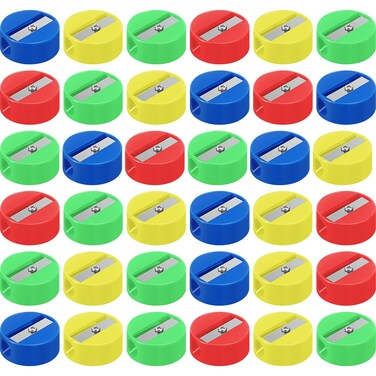 200 Pcs Pencil Sharpeners, Mini Round Manual Sharpeners Pocket Pencil Sharpener for Kids Adults Office School Supplies Goodie Bags and Gifts, Multicolor