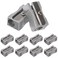 10PCS Aluminium Alloy Pencil Sharpener - Metal Pencil Sharpener, Handheld Dual Pencil Sharpener, Metal 1-Hole Steel Blade Small Rectangular Sharpener for Standard Pencils, Portable, Silver, Bulk