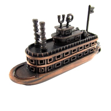 TG,LLC Treasure Gurus Bronze Metal Steamboat Paddle Boat Replica Die Cast Novelty Toy Pencil Sharpener