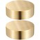 Tofficu 2Pcs Chinese Calligraphy Paper Weight, Paperweight Decorative Block, Brass Paperweight Holding Paper Flat, 4cm Round Block for Painting Writing Drawing Gold