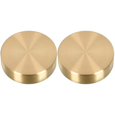 Yardwe 2PCS Brass Round Block Chinese Calligraphy Paperweight Sumi Drawing Paperweight Brass Paperweights Desktop Home Office Decoration, Gold