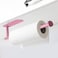Pink Paper Towel Holder, Paper Towels Rolls for Kitchen, Paper Towel Holder - Self Adhesive or Drilling, Under Cabinet Paper Towel Rack, Wall Mounted Paper Towel Roll Holder for Kitchen Paper Towel