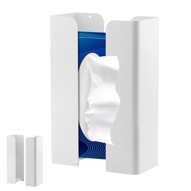 Lunhoo Magnetic Tissue Holder, Adjustable Tissue Dispenser for Refrigerator, Kitchen, Workshops (White)