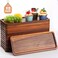Skylety 15 Pack Solid Wood Serving Tray Large Acacia Party Server Platter Rectangular Charcuterie Board with Grooved Handle for Home kitchen Cheese Appetizer Farmhouse Table Supplies (13.8 x 5.4 Inch)
