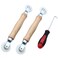 PHITUODA 3 Pcs Window Door Screen Repair Kit, Screen Spline Roller Tool with Wooden Handle &amp; Nylon Bearing Wheels and Removal Hook