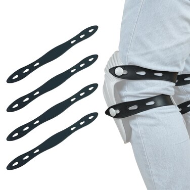KUNN Rubber Straps for Knee Pads, Replacement Straps for Knee Pads, Set of 4, Black