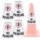4 Pack &acirc;&euro;&oelig;No Parking&acirc;&euro; Message Collars Cone Sleeve, Bright Reflective 360&Acirc;&deg; High Visible Cone Topper, Parking Signs for Traffic Safety with Handicapped Symbol, Suit for Outdoor Road Driveway