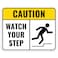 1PC Caution Watch Your Step Sign, 10 x 8 Inches - Aluminum - Safety Sign