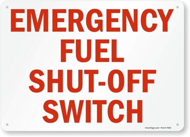 SmartSign "Emergency Fuel Shut-Off Switch" Sign   10" x 14" Plastic