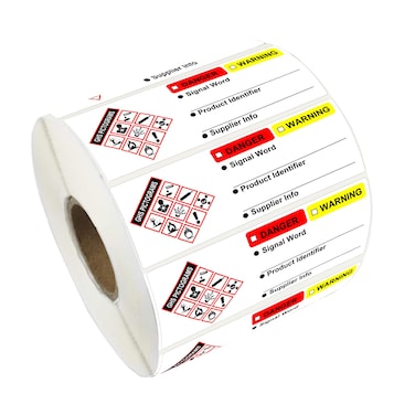 HMIS OSHA Hazardous Chemical Safety Data Stickers 1 x 2.5 inch SDS Chemical Safety Identifying MSDS Stickers with GHS Pictograms Decals for HMIS Hazard Compliant Secondary Containers 200pcs (Color3)