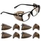 4 Pairs Eye Glasses Side Shields, Flexible Slip on Side Shields for Prescription Glasses Fits Small to Medium Eyeglasses (Brown-4)