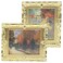 Kisangel Dollhouse Picture Frame 2pcs Oil Painting 1:12 Antique Picture Frame Model Painting Props for Miniature Home Arts Mini