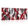 Visual Art Decor Abstract Wall Art Red and Black Geometric Lines Painting Red Pictures Bathroom Bedroom Living Room Decor Framed 12x16inchx3Pieces