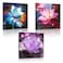Biuteawal 3 Panels Flowers Wall Art Blooming Lotus Water Lily Picture Elegant Pink Blue Purple Floral Painting Canvas Print Framed Modern Home Bedroom Living Room Decor Ready to Hang