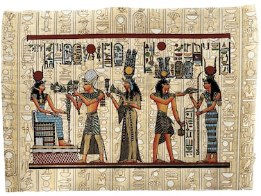 Hieroglyphs Papyrus &acirc;&euro;&ldquo; Pharaonic Papyrus Painting &acirc;&euro;&ldquo; Authentic Papyrus Art of Ancient Egypt &acirc;&euro;&ldquo; Handmade in Egypt Decor &acirc;&euro;&ldquo; Egypt Papyrus Art &acirc;&euro;&ldquo; Unframed &acirc;&euro;&ldquo; Frameable &acirc;&euro;&ldquo; 13x9 inches